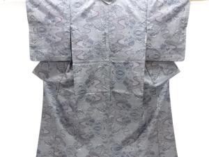 霞に松竹梅模様織り出し本場泥大島紬着物(5マルキ)